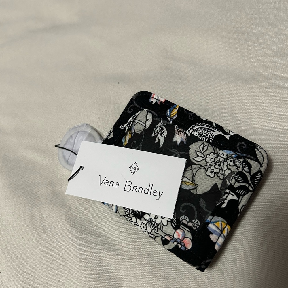 Vera Bradley Floral Iconic Campus Double ID Holder with key chain loop